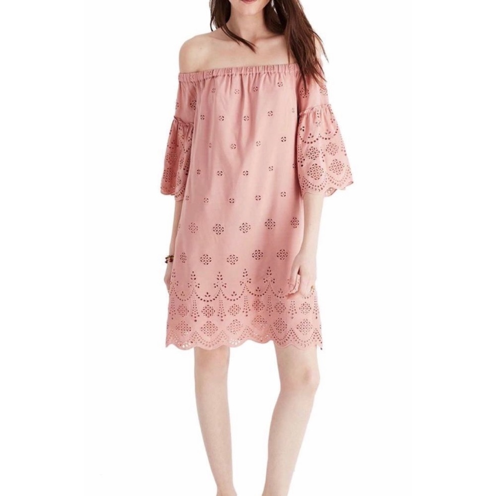 Madewell Eyelet off the shoulder dress
